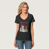 Border Collie Santa Dog Kerstmis Snowman Xmas Paj T-shirt (Voorkant volledig)