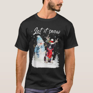 Border Collie Santa Dog Kerstmis Snowman Xmas Paj T-shirt