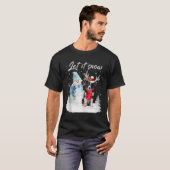 Border Collie Santa Dog Kerstmis Snowman Xmas Paj T-shirt (Voorkant volledig)
