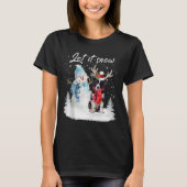 Border Collie Santa Dog Kerstmis Snowman Xmas Paj T-shirt (Voorkant)