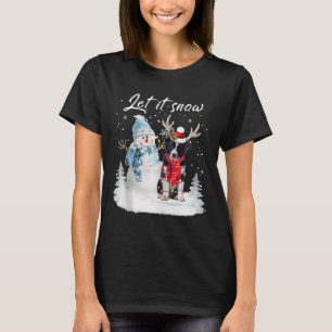 Border Collie Santa Dog Kerstmis Snowman Xmas Paj T-shirt
