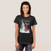 Border Collie Santa Dog Kerstmis Snowman Xmas Paj T-shirt (Voorkant volledig)