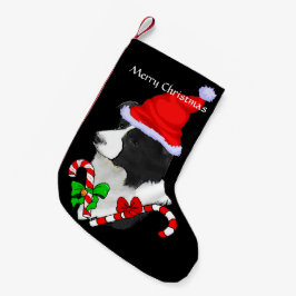 Border Collie Santa Hat Kerstmis Kleine Kerstsok