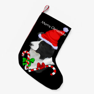 Border Collie Santa Hat Kerstmis Kleine Kerstsok