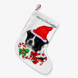 Border Collie Santa Hat Kerstmis Kleine Kerstsok