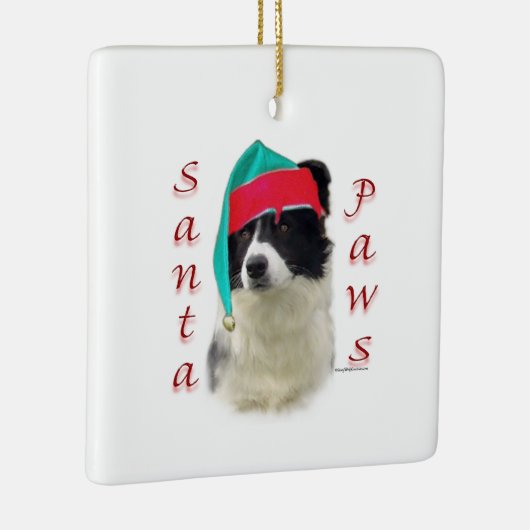 Border Collie Santa Paws Keramisch Ornament (Rechts)