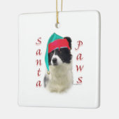 Border Collie Santa Paws Keramisch Ornament (Links)