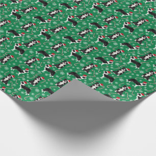 Border Collie Santa Paws kerstsnoepriet Cadeaupapier