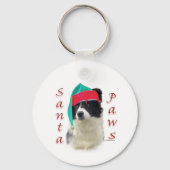 Border Collie Santa Paws Sleutelhanger (Achterkant)