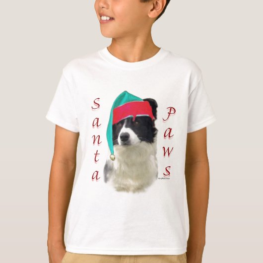 Border Collie Santa Paws T-shirt (Voorkant)