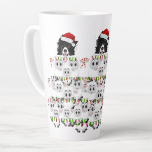 Border Collie & Schaap Kerstboom Latte Mok