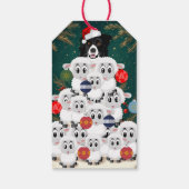 Border Collie Schapen Hoeden Kerstboom Cadeaulabel (Achterkant)