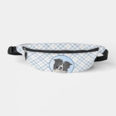 Border Collie Schilderen Rough Black & White Dog A Heuptasje (Voorkant)