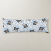 Border Collie Schilderen Rough Black & White Dog A Lichaamskussen (Achterkant)