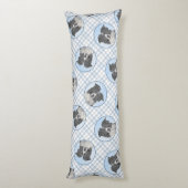 Border Collie Schilderen Rough Black & White Dog A Lichaamskussen (Achterkant (Verticaal))