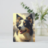  Border Collie schilderij Briefkaart (Staand voorkant)