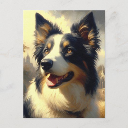  Border Collie schilderij Briefkaart (Voorkant)