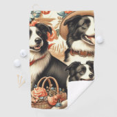  Border Collie schilderij Golfhanddoek (Insitu)