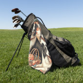  Border Collie schilderij Golfhanddoek (Groen)