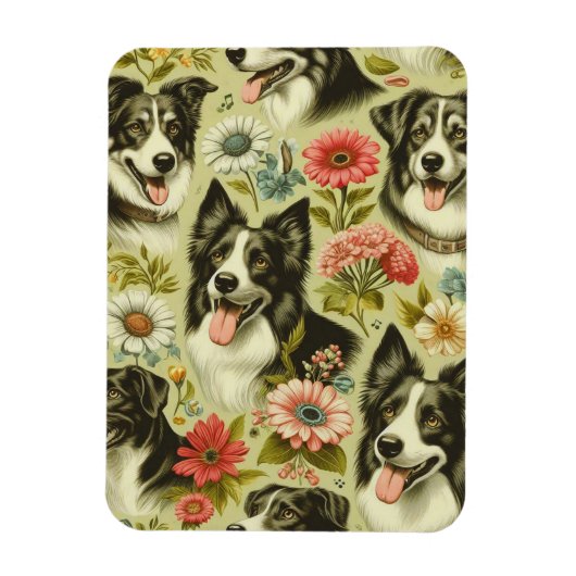 Border Collie schilderij Magneet (Verticaal)