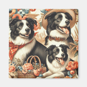 Border Collie schilderij Magneet