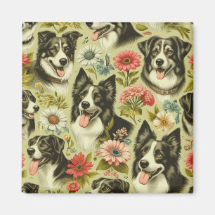 Border Collie schilderij Magneet