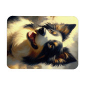 Border Collie schilderij Magneet (Horizontaal)