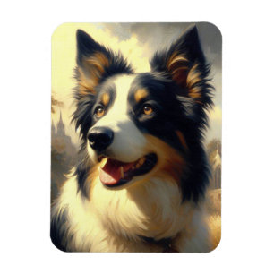 Border Collie schilderij Magneet