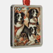  Border Collie schilderij Metalen Ornament (Rechts)
