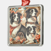  Border Collie schilderij Metalen Ornament (Links)