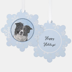 Border Collie Schilderij - Mooie Originele Honden  Ornament Kaart