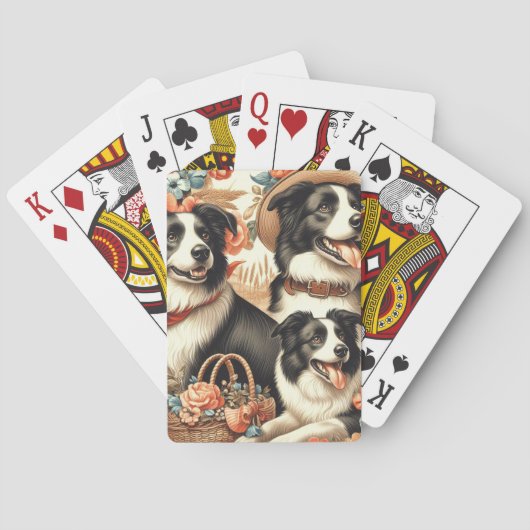 Border Collie schilderij Pokerkaarten (Achterkant)