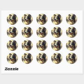Border Collie schilderij Ronde Sticker (Vel)