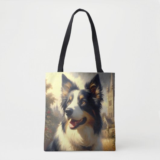  Border Collie schilderij Tote Bag (Voorkant)