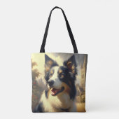  Border Collie schilderij Tote Bag (Achterkant)