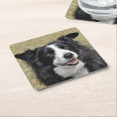 Border collie servetten kartonnen onderzetters (Schuin)