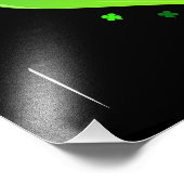 Border Collie Shamrock Heart Foto Afdruk (Hoek)