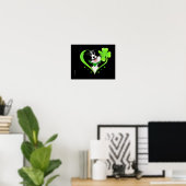 Border Collie Shamrock Heart Poster (Thuiskantoor)