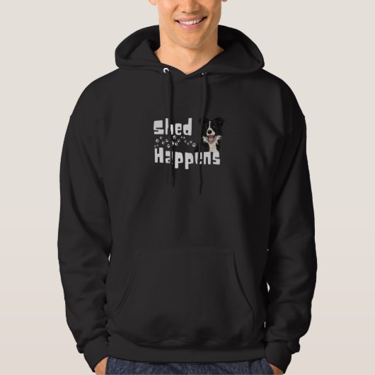 Border Collie Shed Happens Hond- en Huisdiereneige Hoodie (Voorkant)