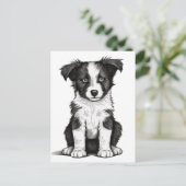 Border Collie Sheepdog Australian Shephard Puppy Briefkaart (Staand voorkant)