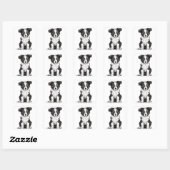 Border Collie Sheepdog Australian Shephard Puppy Vierkante Sticker (Vel)