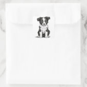 Border Collie Sheepdog Australian Shephard Puppy Vierkante Sticker (Tas)
