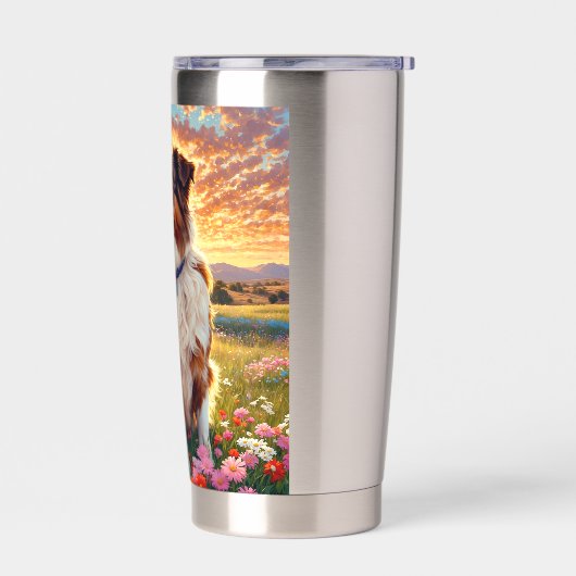 Border Collie Shepherd Dog Geïsoleerde Drinkbeker (Links)