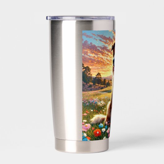 Border Collie Shepherd Dog Geïsoleerde Drinkbeker (Rechts)