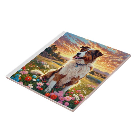 Border Collie Shepherd Dog Tegeltje (Zijkant)