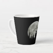 Border Collie silhouet Op Berg Halloween Hond Latte Mok (Linkerhoek)