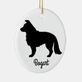 Border Collie Silhouette Keramisch Ornament (Rechts)