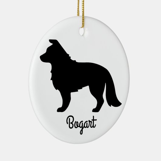 Border Collie Silhouette Keramisch Ornament (Rechts)