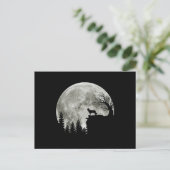 Border Collie silhouette on Mountain Halloween Dog Briefkaart (Staand voorkant)