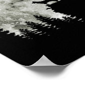 Border Collie silhouette on Mountain Halloween Dog Poster (Hoek)